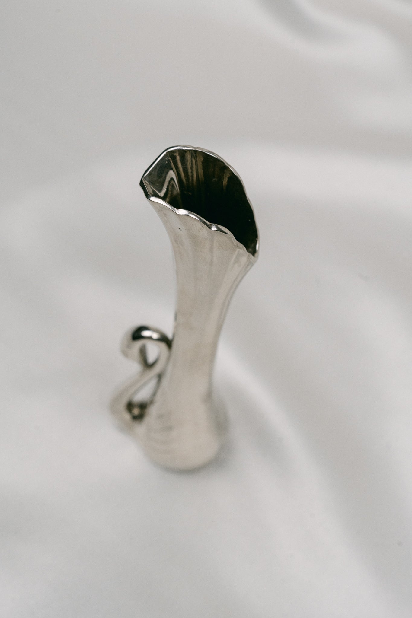 Silver-Plated Swan Bud Vase
