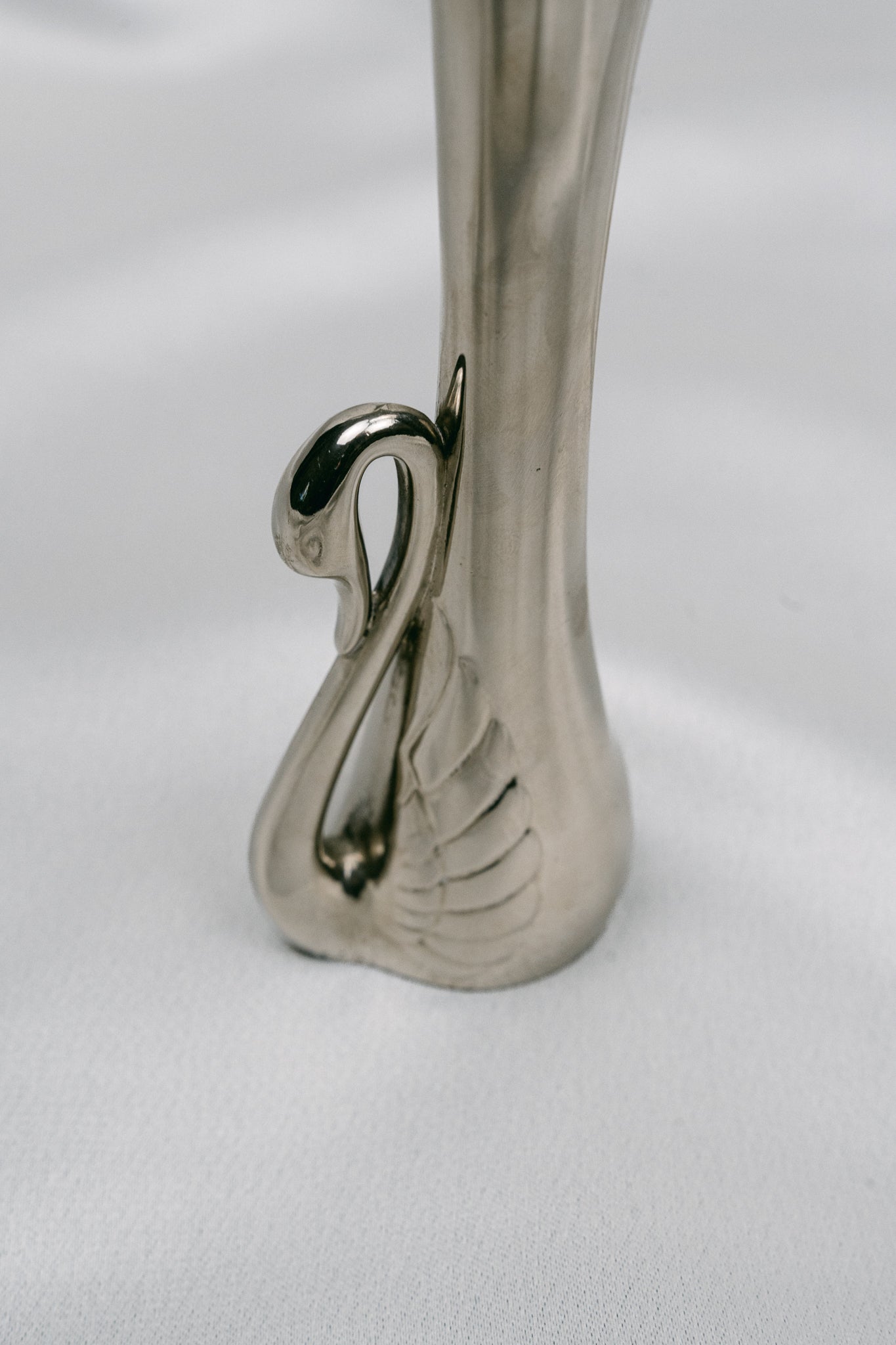 Silver-Plated Swan Bud Vase