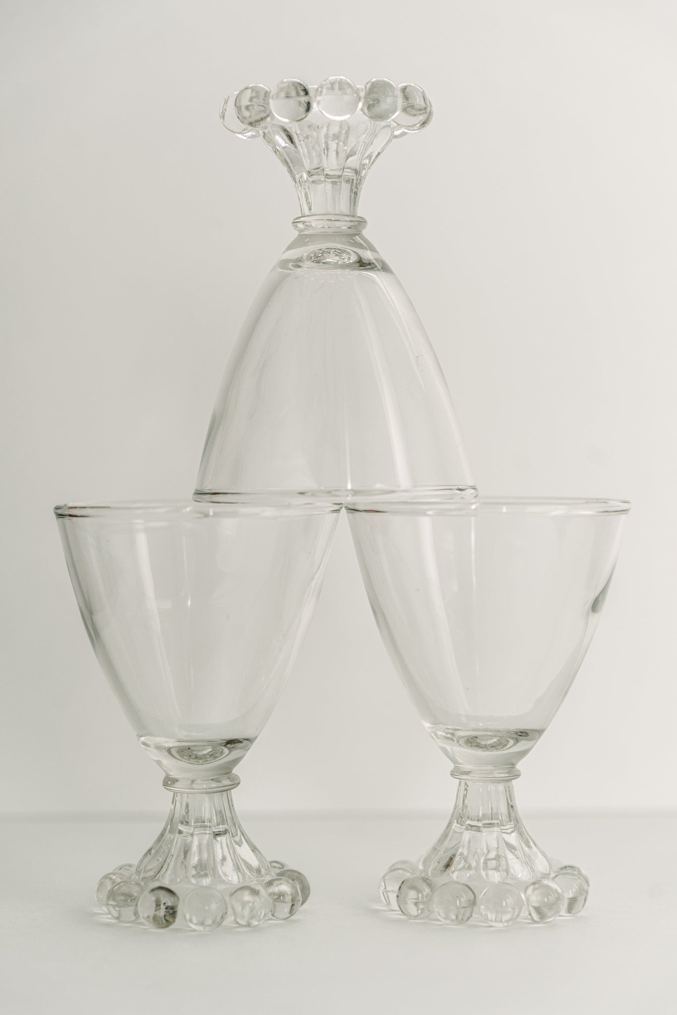 Liquor Glasses with Beaded Base - Set of 3