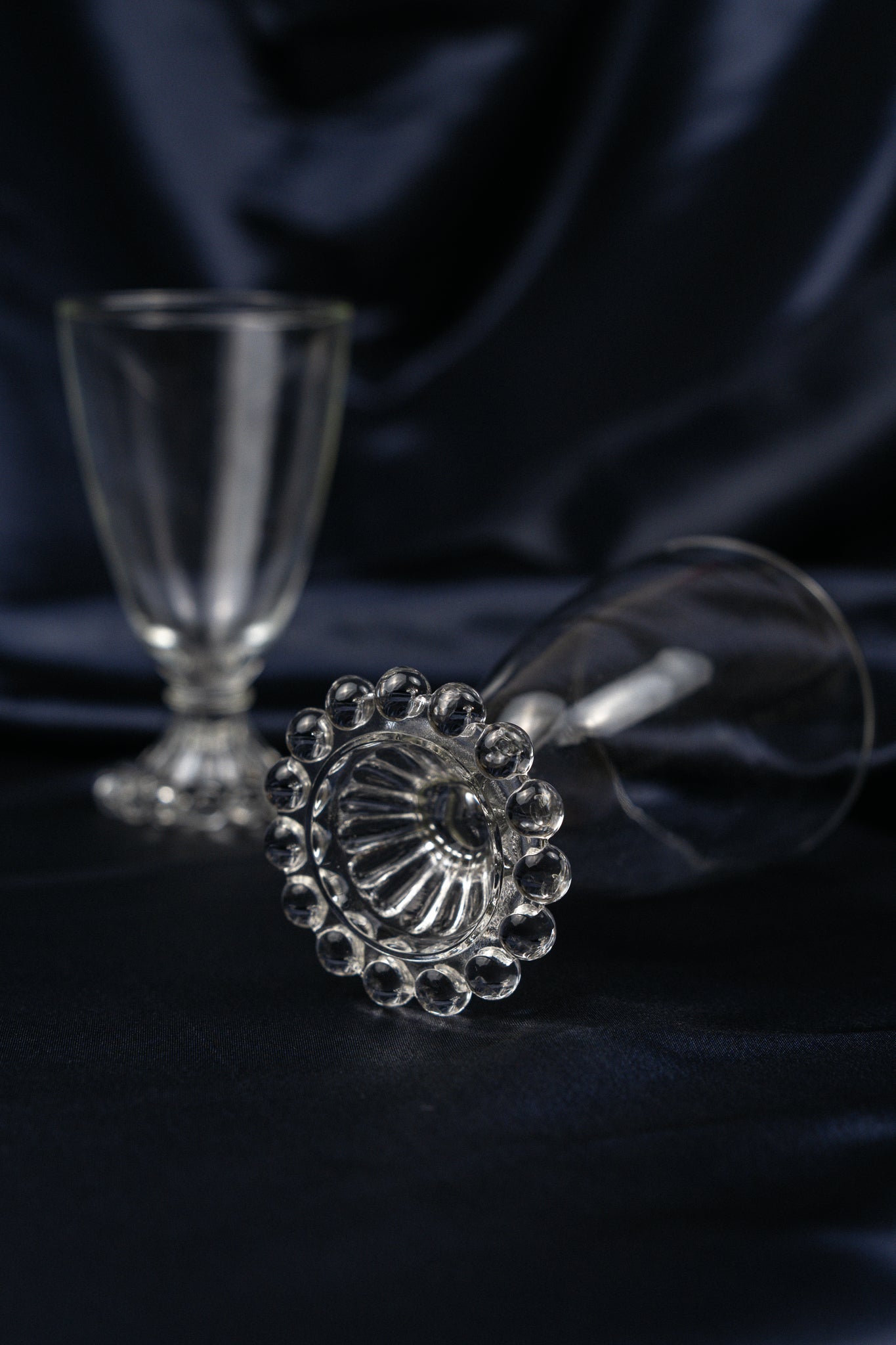 Crystal Wine Glasses with Beaded Base - Set of 4