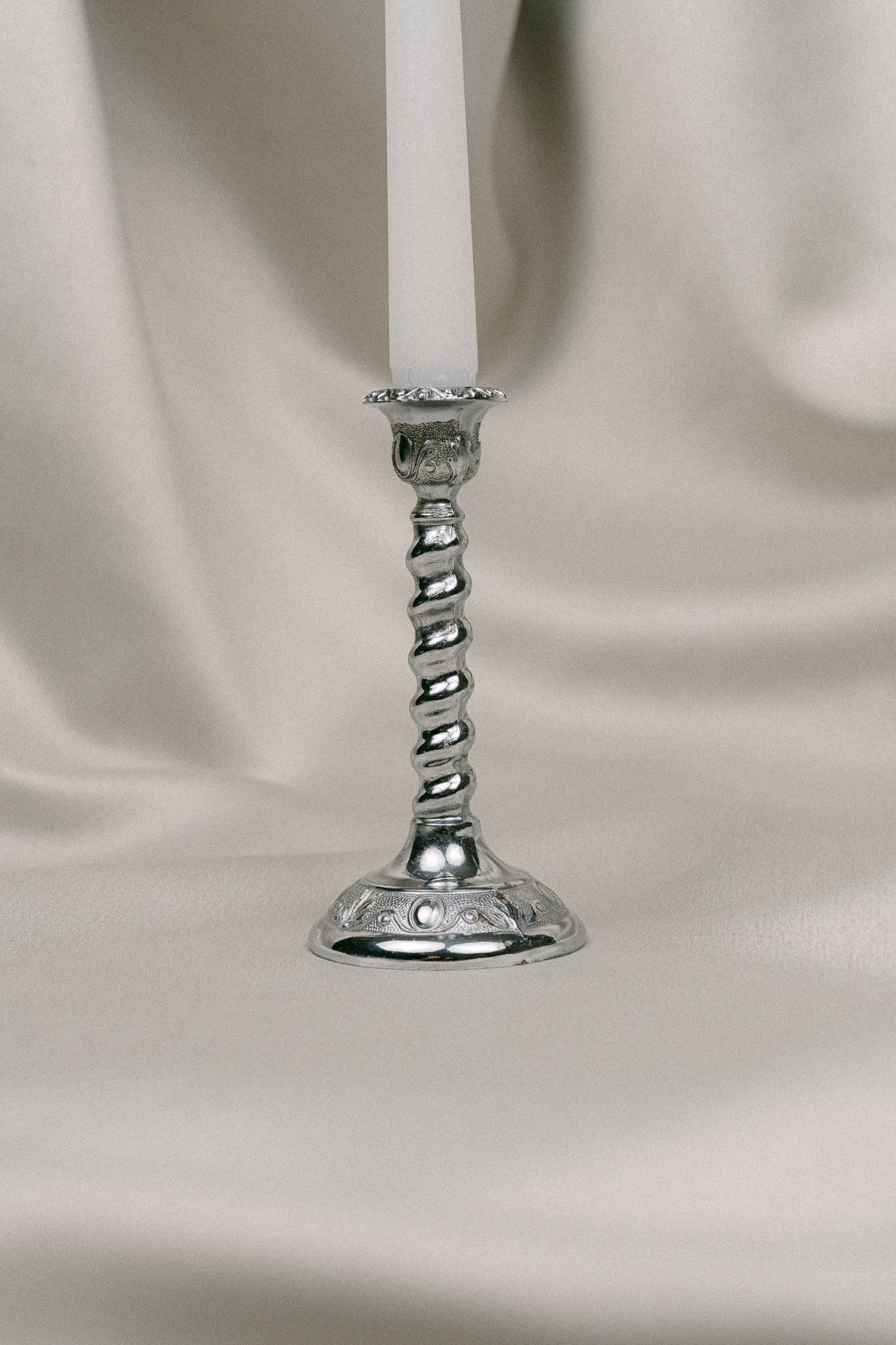 Art Deco Chrome Candle Holder