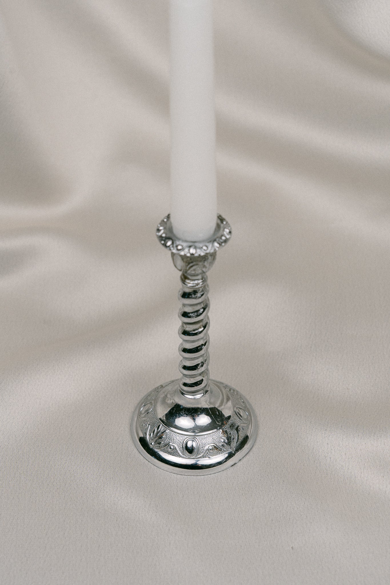 Art Deco Chrome Candle Holder