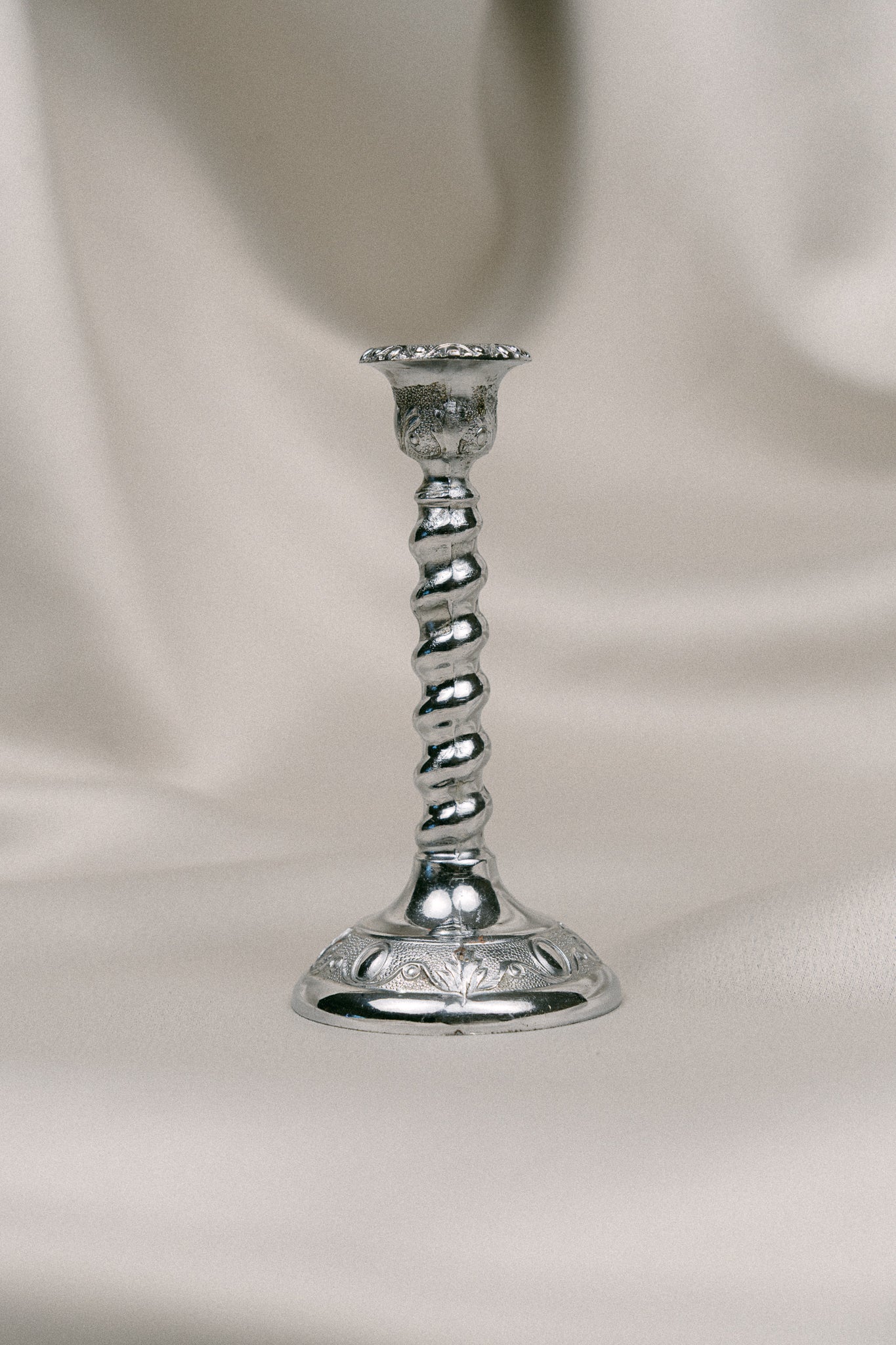 Art Deco Chrome Candle Holder