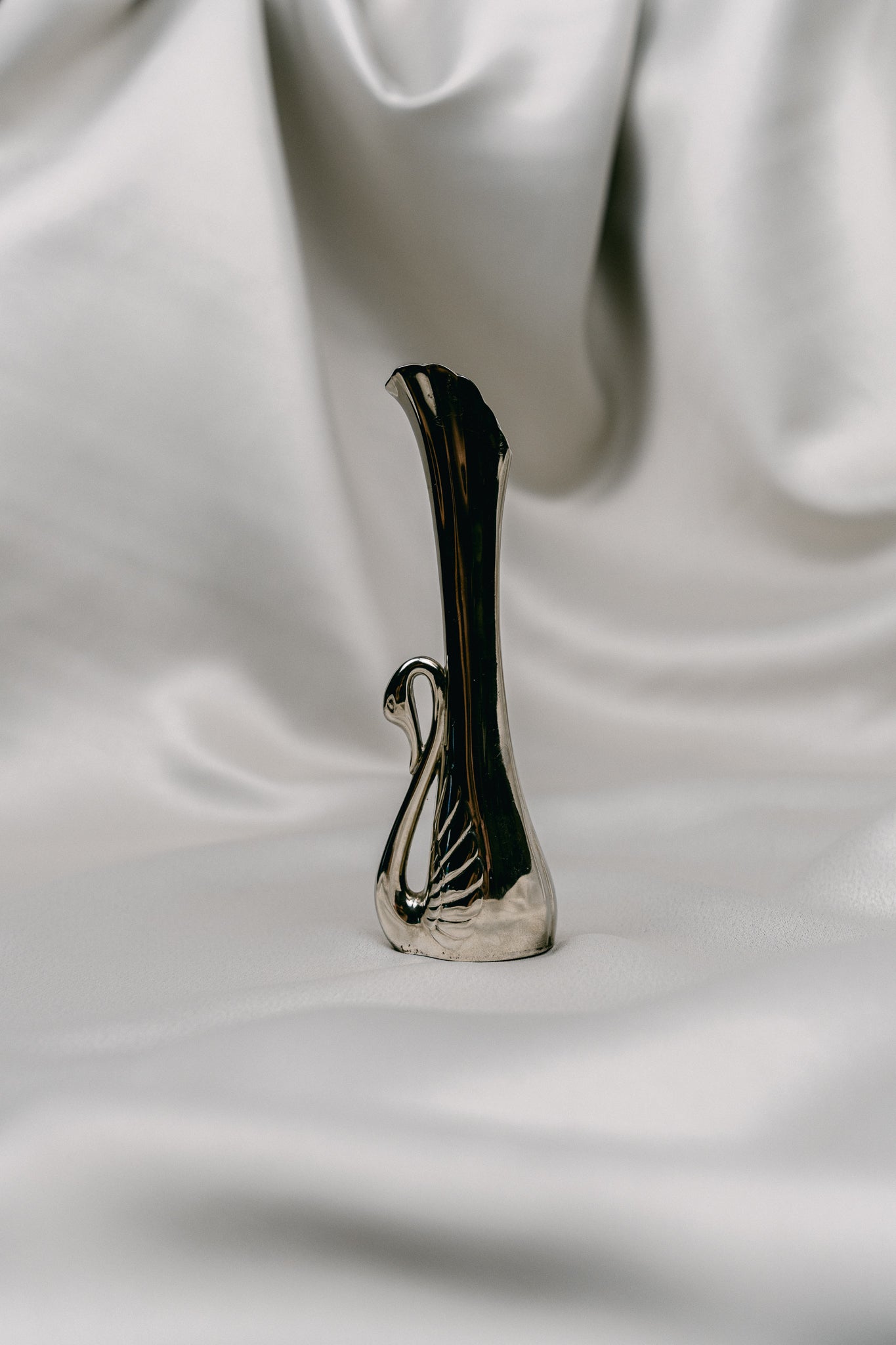 Silver-Plated Swan Bud Vase